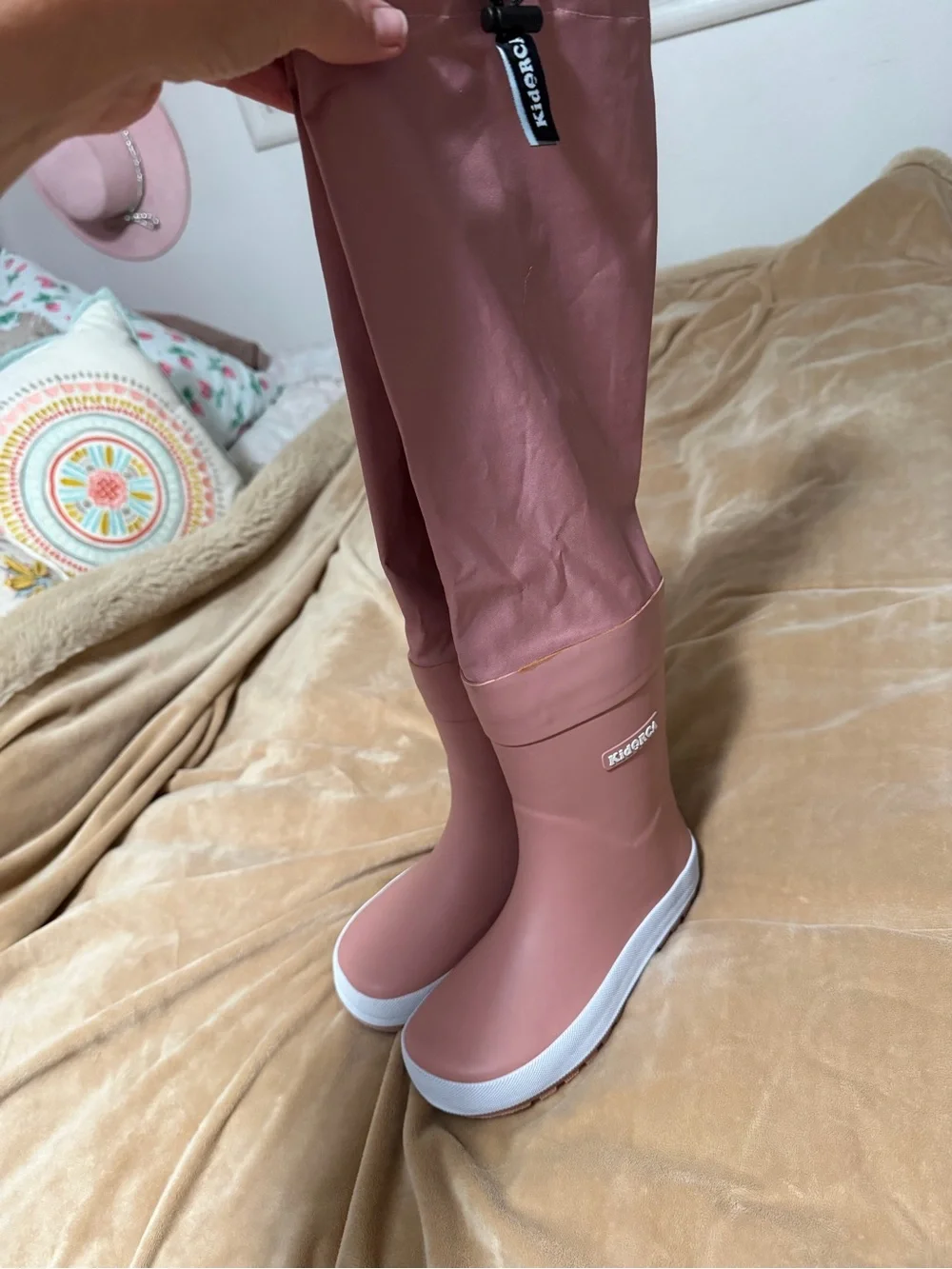 Kidorca Pink Waterproof Rain Boots Girls Size 12